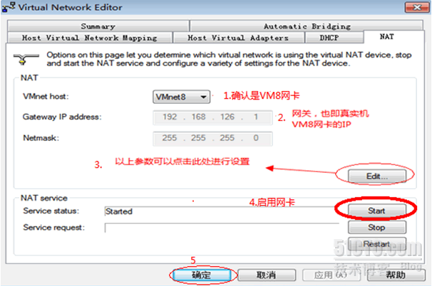 第二步:开启vm8网卡的dhcp功能vm虚拟机菜单—编辑—虚拟网络设置