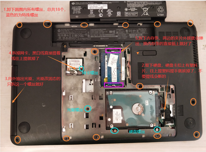 惠普hp pavilion 15 notebook pc清灰拆机教程 惠普g4