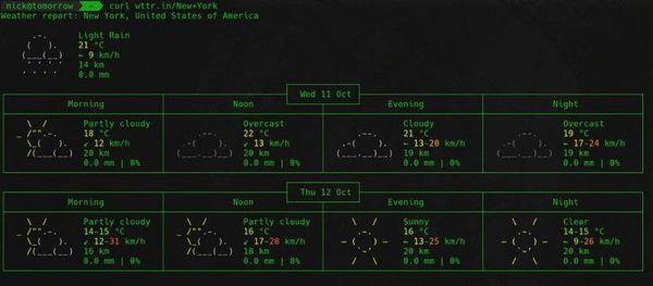 Weather by city from wttr.in