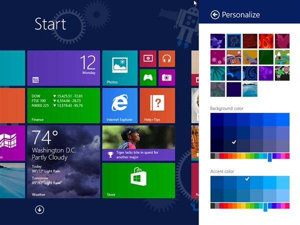 Windows 8.1为开始屏幕新增了动态壁纸
