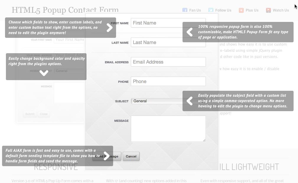 HTML5 Pop Up Contact Form With AJAX