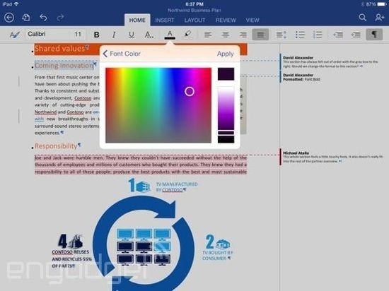 微软iPad版Office详解 或沦为iWork炮灰