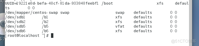 9±21 ed. beta. 
/ dev/mapper/centos. Swap 
81 da- 803848 feebtl 
S wap 
'boot 
vtat 
defaul 
/ dev/sdbl 
/ dev/ sdb2 
/ dev/sdbS 
/ dev/sdb6 
lbs 
defaults 
defaults 
defaults 
defaults 
1 