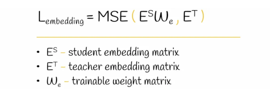 嵌入层蒸馏损失函数。
