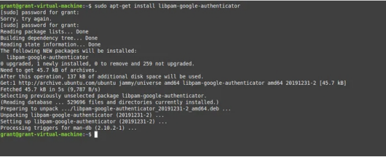 图7：如何使用APT安装Google Authenticator