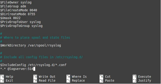 图12：修改rsyslog.conf文件，将日志转发到中心服务器