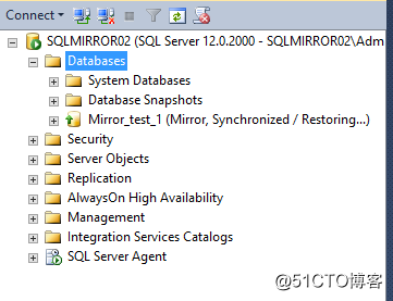 SQL Server数据库镜像搭建(无见证无域控) 