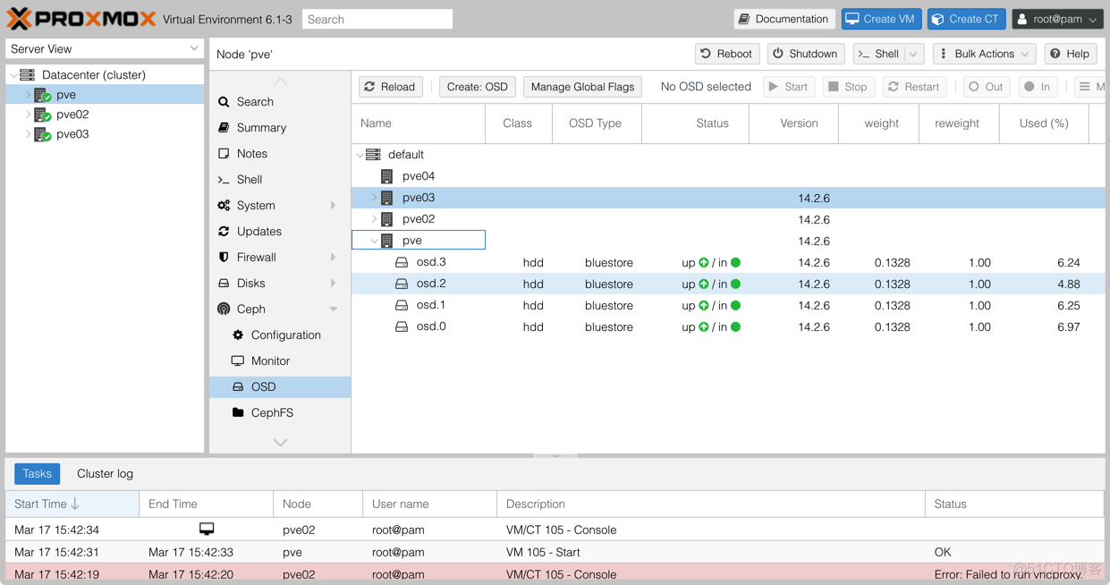 Proxmox VE 6.1从零带你了解之--Ceph的安装与配置