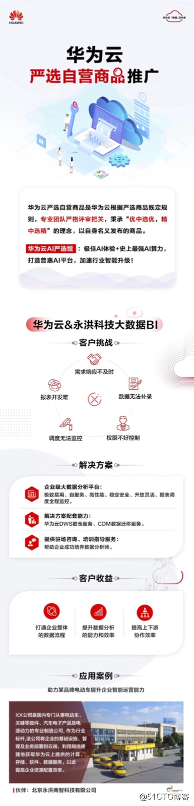 Huawei Technologies launched several joint Wing Hung warehouse + BI solutions that help government and enterprise cloud data on value analysis Picks