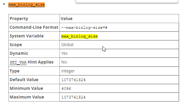 Max Binlog Cache Size Value