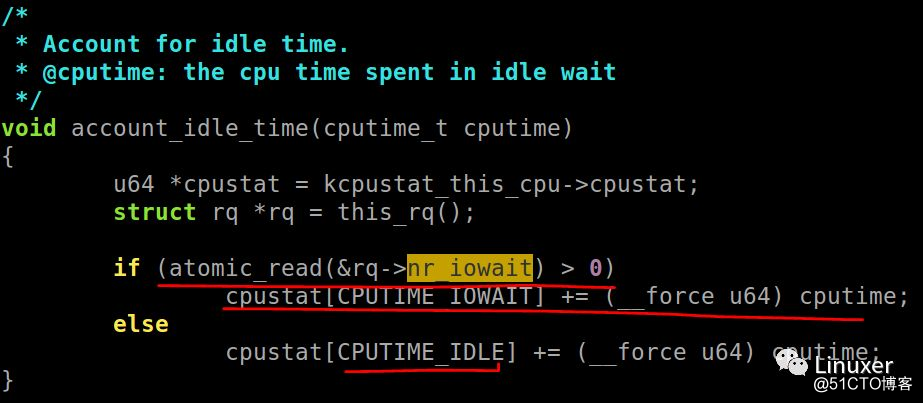 朱辉(茶水)： Linux Kernel iowait 时间的代码原理