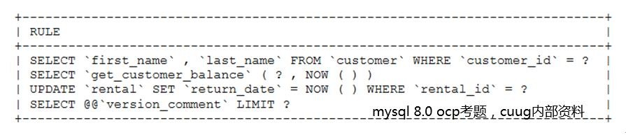 Mysql 8.0 OCP认证考试原题题库整理-第4题（CUUG内部资料）