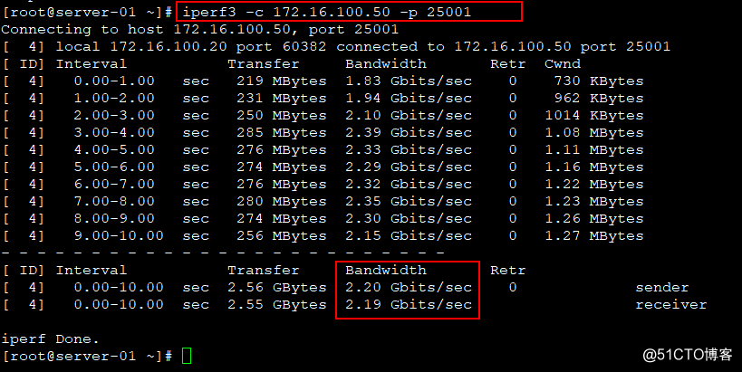 iperf3 tool detects network performance and bandwidth
