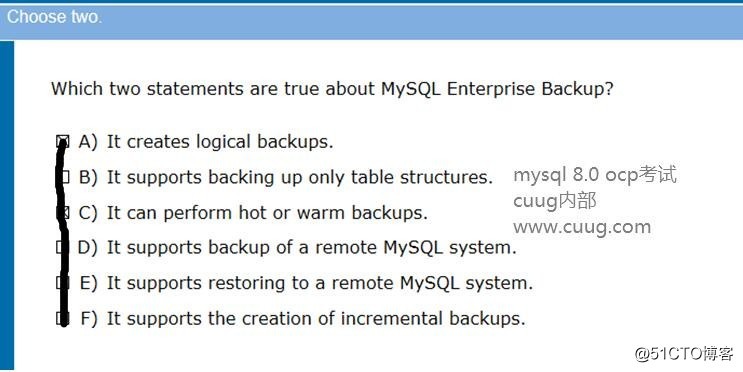 MySQL 8 OCP (1Z0-908) certification exam question bank original questions (question 9)