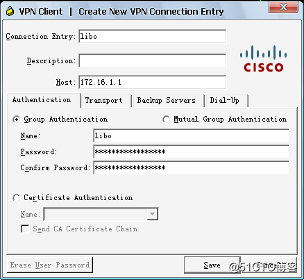 CCNP(ISCW)实验：配置Cisco IOS *** Server Client