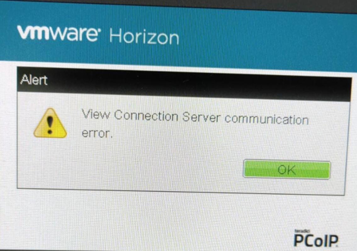 vmware horizon view client errors