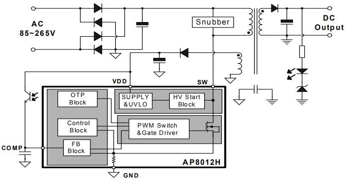 AP8012H可PIN to PIN兼容ST Viper12A