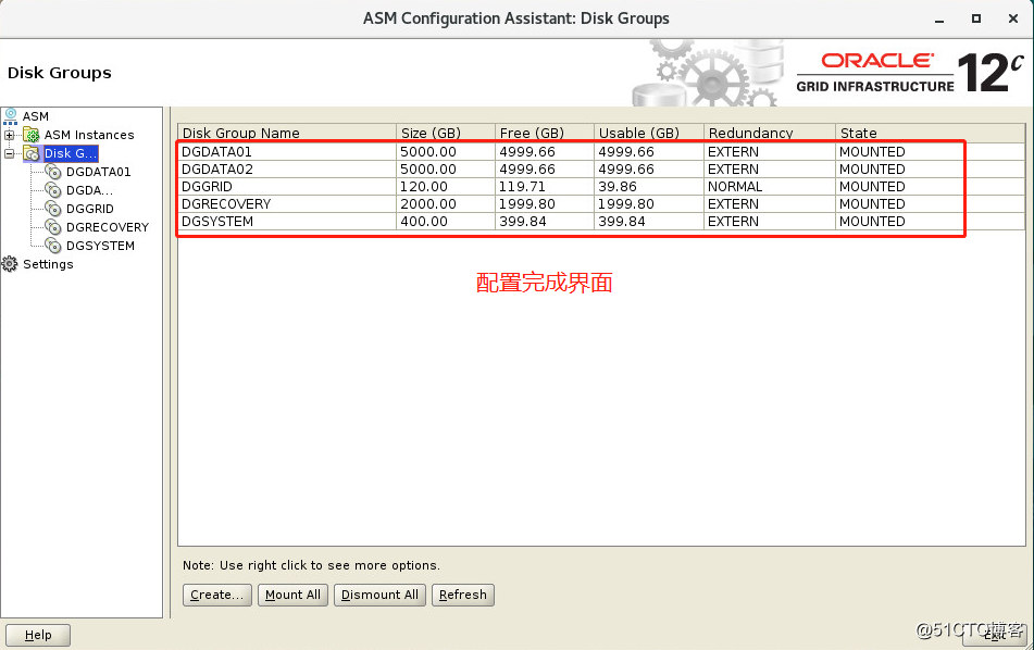 Oracle Linux 7.9+Oracle 12c+ASM安装文档--4、添加ASM磁盘组