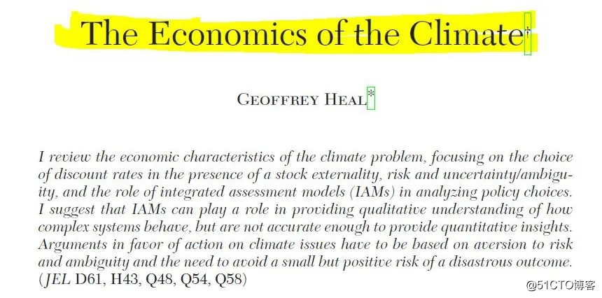 气候经济学能发Nature,Science的三大热点问题！