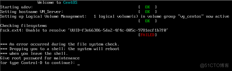CentOS6下/etc/fstab文件配置错误导致系统启动异常的处理方法_服务器_02
