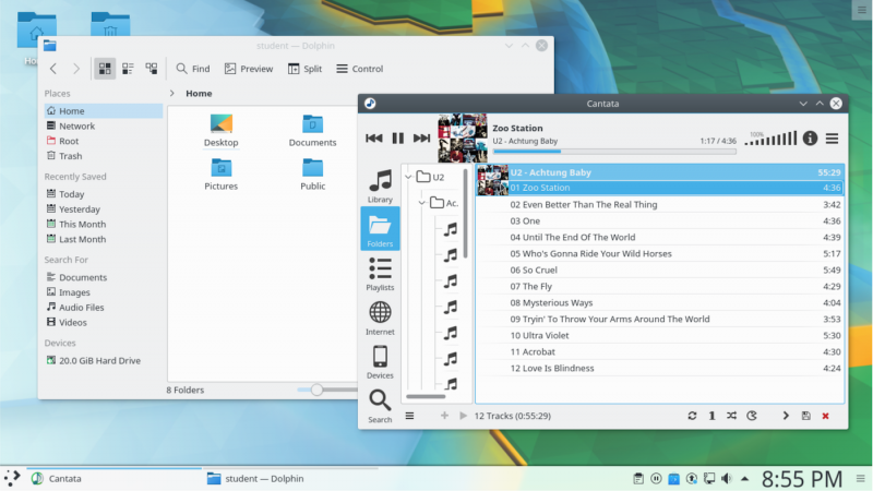 图 4: 安装了 KDE Plasma 的 Kubuntu 操作系统。