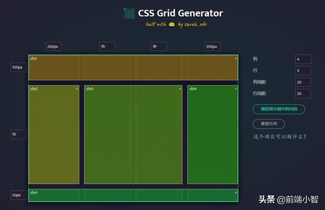 使用 CSS Grid Generator来快速使用及学习 Grid 布局