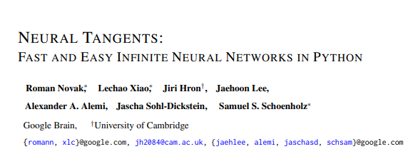 ICLR 2020 |  神经正切，5行代码打造无限宽的神经网络模型