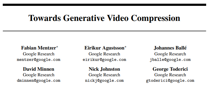 开启生成式视频压缩：谷歌基于GAN来实现，性能与HEVC相当