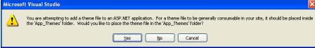 让Visual Studio自动创建App_Theme文件夹