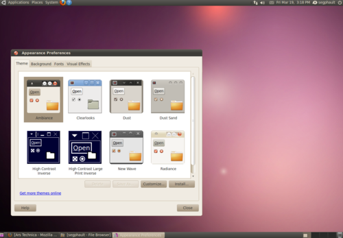 Ubuntu10.04测试版：外观选项 