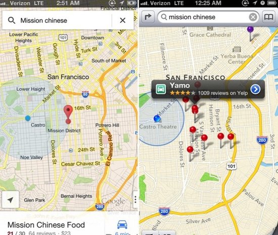 谷歌地图胜过苹果地图的5个方面
