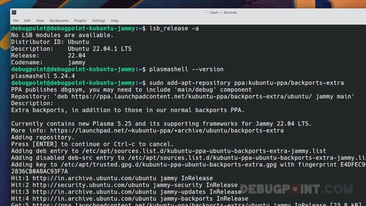 Upgrade Kubuntu 22.04 with KDE Plasma 5.25