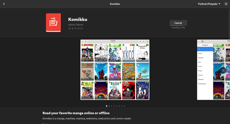从 GNOME 软件中安装 Komikku