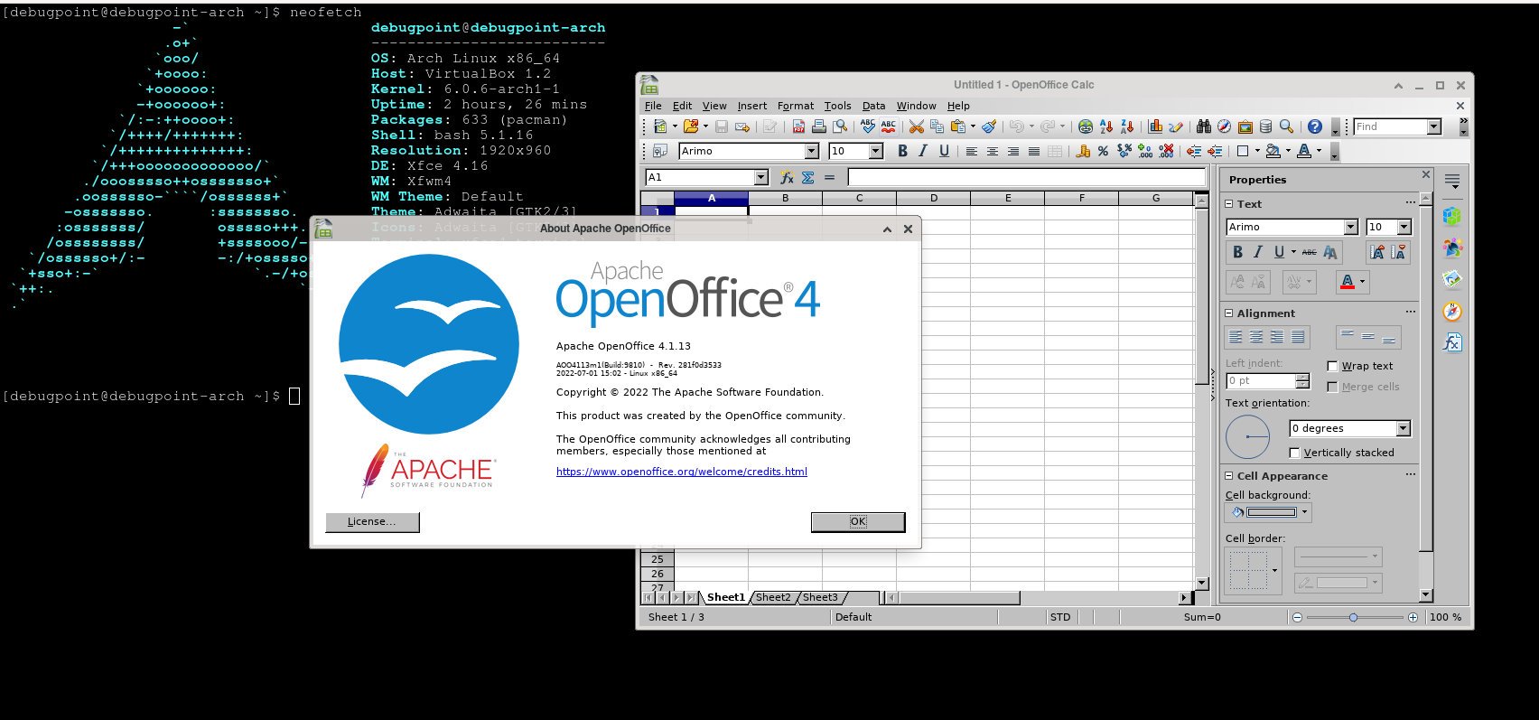 在 Arch Linux 中运行的最新 OpenOffice