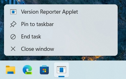 Taskbar end task