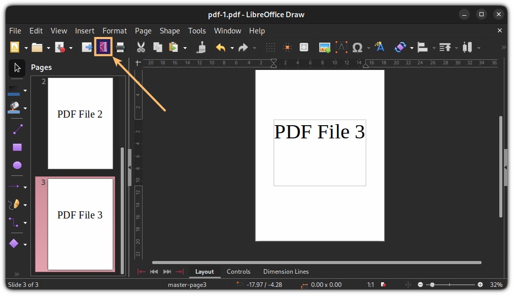 export directly as pdf in libreoffice