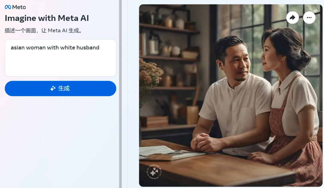 拒绝白人与亚洲人同框，Meta图像生成器的「歧视」，被人挖出来了-AI.x社区