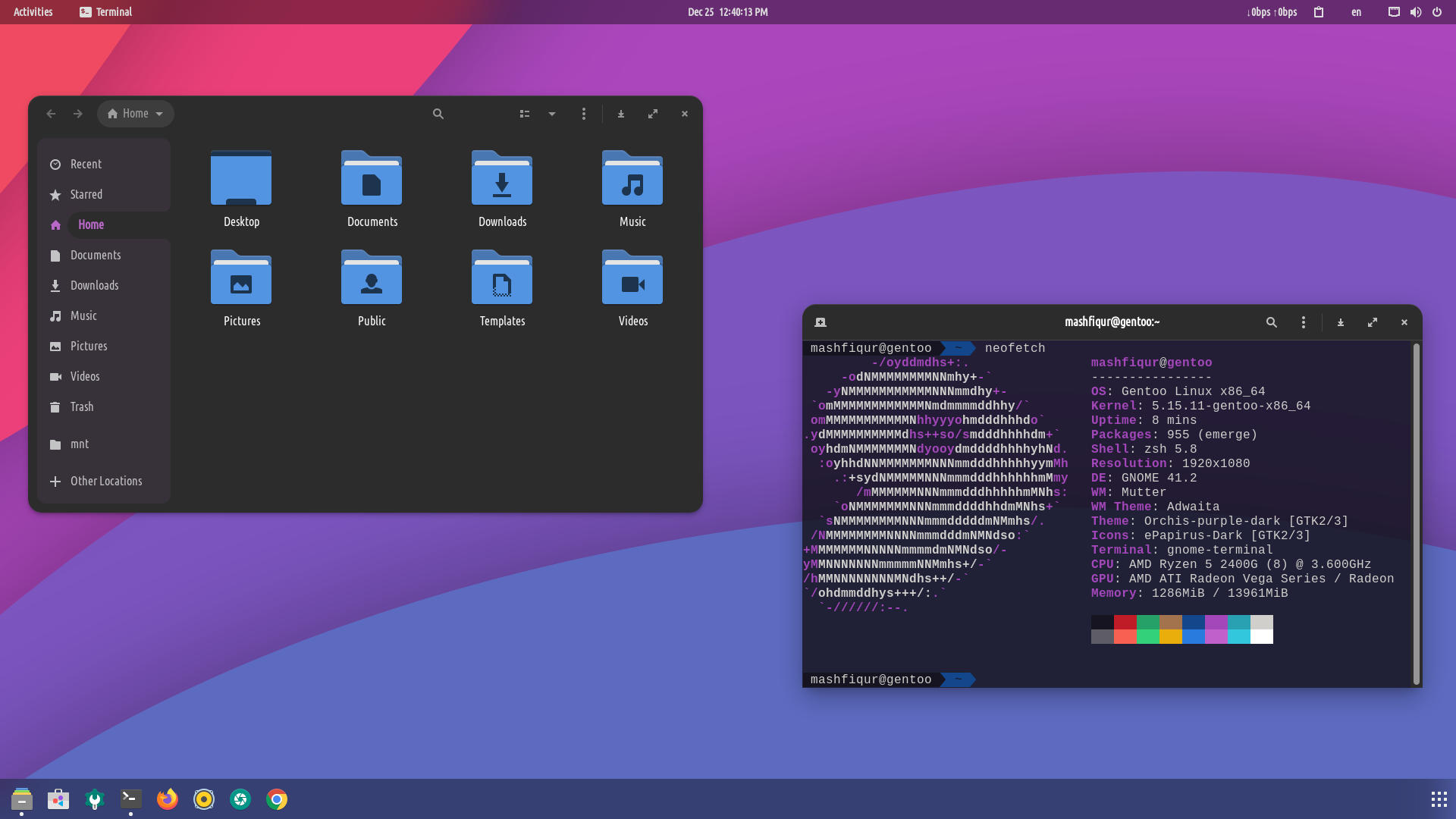 Gentoo Linux 界面